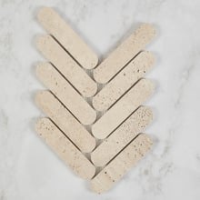 Dalia Honed Herringbone Travertine Mosaic Tile